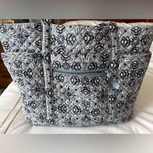 Vera Bradley Quilted Tote - Gray and Yellow Pattern